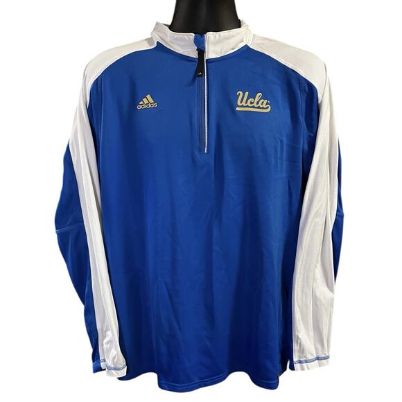 adidas Other - UCLA Bruins Adidas Blue and White 1/4 Zip Pullover Jacket Climalite Size Large L